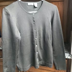 Barneys New York Olive Silk Sweater - Size L